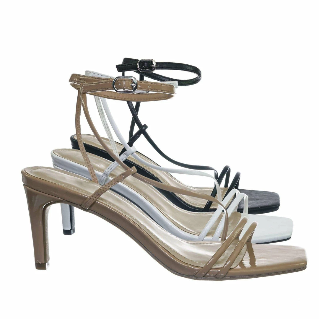 Anne Michelle New Always01 Square Open Toe Thin Strap Sandal - Women Spaghetti Strap Shoes