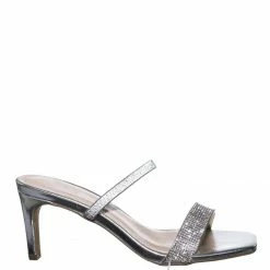 Anne Michelle Always13 Square Open Toe Rhinestone Sandal - Women Evening Slip On Mule