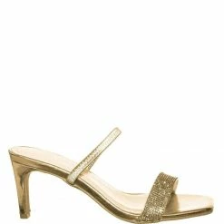 Anne Michelle Always13 Square Open Toe Rhinestone Sandal - Women Evening Slip On Mule