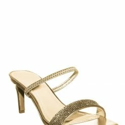 Anne Michelle Always13 Square Open Toe Rhinestone Sandal - Women Evening Slip On Mule