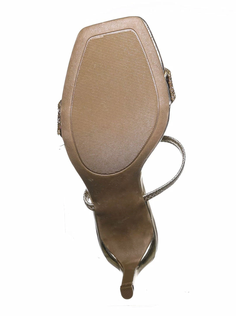 Anne Michelle Always13 Square Open Toe Rhinestone Sandal - Women Evening Slip On Mule