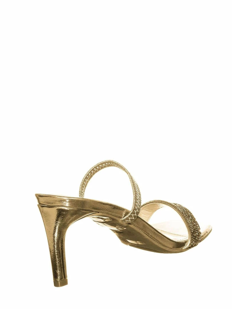 Anne Michelle Always13 Square Open Toe Rhinestone Sandal - Women Evening Slip On Mule