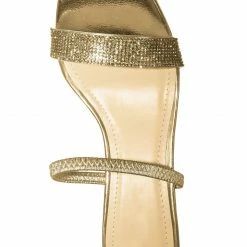 Anne Michelle Always13 Square Open Toe Rhinestone Sandal - Women Evening Slip On Mule
