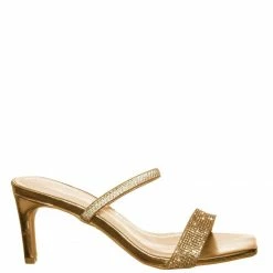 Anne Michelle Always13 Square Open Toe Rhinestone Sandal - Women Evening Slip On Mule