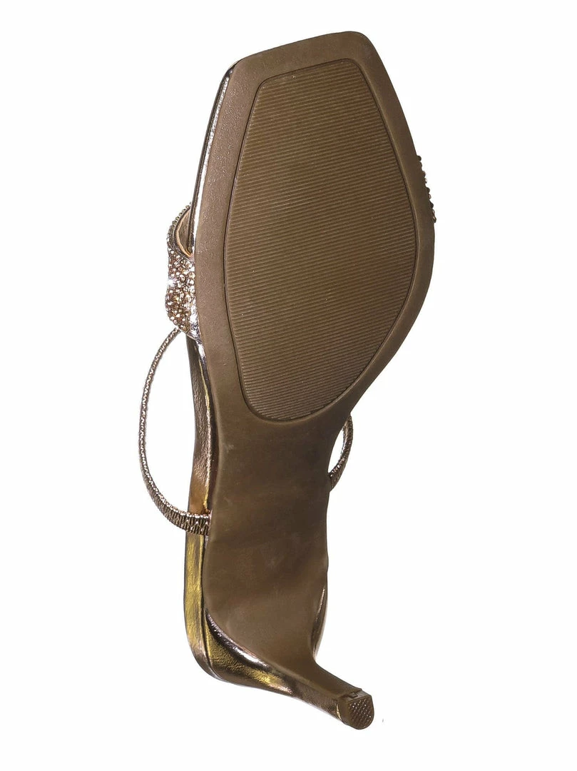 Anne Michelle Always13 Square Open Toe Rhinestone Sandal - Women Evening Slip On Mule