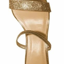 Anne Michelle Always13 Square Open Toe Rhinestone Sandal - Women Evening Slip On Mule