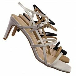 Anne Michelle Always17 Thin Strap Cage Sandal - Women Stiletto Heel Open Square Toe Shoes