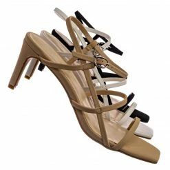 Anne Michelle Always17 Thin Strap Cage Sandal - Women Stiletto Heel Open Square Toe Shoes