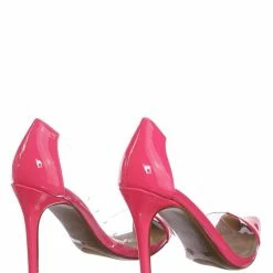 Anne Michelle Carnation37 Lucite Clear Pointed Toe Pump - Women Neon Transparent Dress Heels New