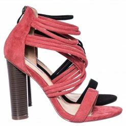 Anne Michelle Connie16 High Stack Block Heel Strappy Sandal - Womens Open Toe Dress Shoes New
