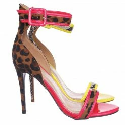 Anne Michelle Dashing19 Neon Pipping High Heels - Women 2 Piece Open Toe Sandal W Ankle Strap New