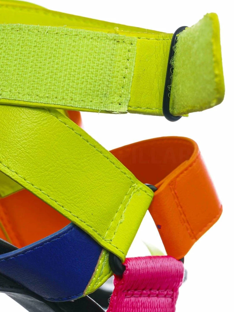 Anne Michelle Dashing32 Sporty Color Block Sandal - Women Hook And Loop Gladiator Straps New