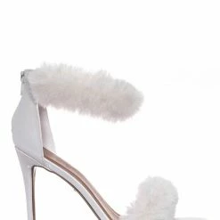 Anne Michelle Dashing47 Faux Fur High Heel Stiletto Sandal - Synthetic Fluffy Dress Shoes