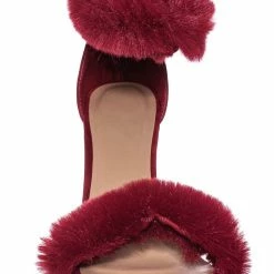 Anne Michelle Dashing47 Faux Fur High Heel Stiletto Sandal - Synthetic Fluffy Dress Shoes