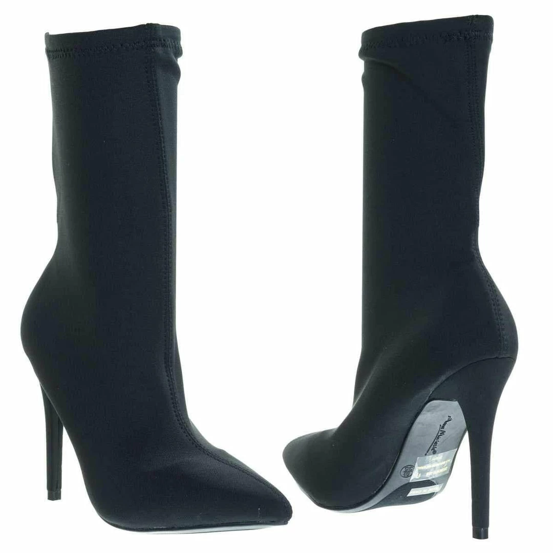 Anne Michelle New Dedicate48 Pointed Toe Dress Pump W Elastic Ankle Bootie In Floral & Glitter