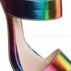 Anne Michelle Exception01 Pointed Toe Mule Sandal Slipper W Clear Transparent Lucite Strap New
