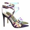 Anne Michelle Exception09 Clear High Heel Pointed Open Toe Iridescent Strappy Dress Sandal New