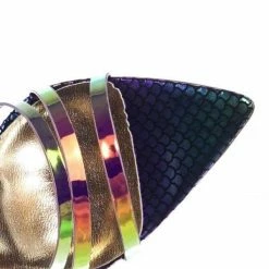 Anne Michelle Exception09 Clear High Heel Pointed Open Toe Iridescent Strappy Dress Sandal New