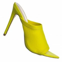 Anne Michelle New Exception25 Pointed Peep Toe Mule - Women Slide Slipper High Heel Slippers