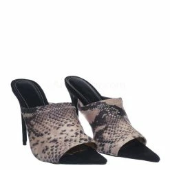 Anne Michelle New Exception25 Pointed Peep Toe Mule - Women Slide Slipper High Heel Slippers
