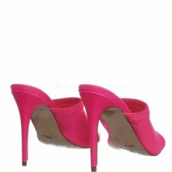 Anne Michelle New Exception25 Pointed Peep Toe Mule - Women Slide Slipper High Heel Slippers