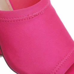 Anne Michelle New Exception25 Pointed Peep Toe Mule - Women Slide Slipper High Heel Slippers