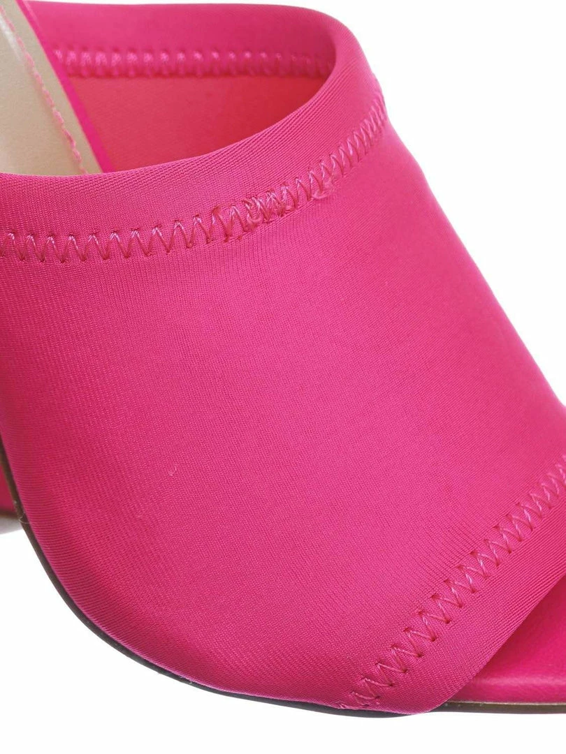 Anne Michelle New Exception25 Pointed Peep Toe Mule - Women Slide Slipper High Heel Slippers