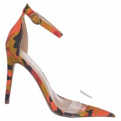 Anne Michelle Exception28 Lucite Clear High Heel Sandal - Pointed Open Toe Ankle Strap Shoe