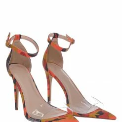 Anne Michelle Exception28 Lucite Clear High Heel Sandal - Pointed Open Toe Ankle Strap Shoe