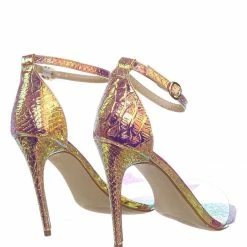 Anne Michelle Exception28 Lucite Clear High Heel Sandal - Pointed Open Toe Ankle Strap Shoe