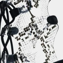 Anne Michelle New Exception35 Pointed Toe Gladiator Ghillie Sandal - Women Clear Snake Lace Up