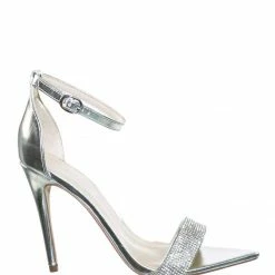 Anne Michelle New Exception48 Rhinestone Crystal Pointy Open Toe Sandal - Women Evening Dress Shoe