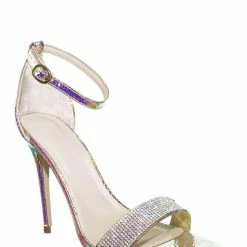 Anne Michelle New Exception48 Rhinestone Crystal Pointy Open Toe Sandal - Women Evening Dress Shoe