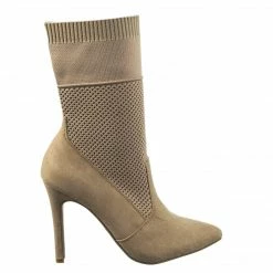 Anne Michelle New Pledge Stretch Elastic Sport Luxe Rib-Knit Sock Ankle Bootie W Stripe