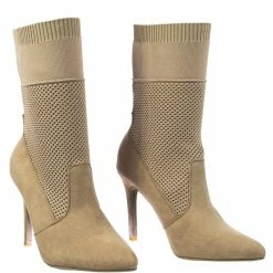 Anne Michelle New Pledge Stretch Elastic Sport Luxe Rib-Knit Sock Ankle Bootie W Stripe