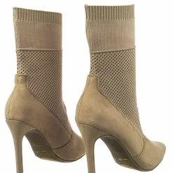 Anne Michelle New Pledge Stretch Elastic Sport Luxe Rib-Knit Sock Ankle Bootie W Stripe