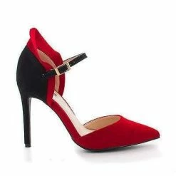 New Riseup07 By Anne Michelle, Ruffled D'Orsay Stiletto Heel Pumps