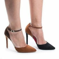 New Riseup21V By Anne Michelle, Multi D'Orsay Buckle Ankle Cuff Stiletto Heel Pumps