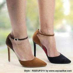 New Riseup21V By Anne Michelle, Multi D'Orsay Buckle Ankle Cuff Stiletto Heel Pumps