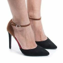 New Riseup21V By Anne Michelle, Multi D'Orsay Buckle Ankle Cuff Stiletto Heel Pumps