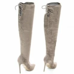 Riseup65s By Anne Michelle, Pull-On High Heel Over Knee Boot W Lace Tie Fastening Drawstring