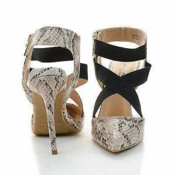 New Steppup09 By Anne Michelle, Pointy Toe Elastic Criss Cross Stiletto Dress Heel Pumps