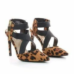 New Steppup09 By Anne Michelle, Pointy Toe Elastic Criss Cross Stiletto Dress Heel Pumps