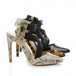 New Steppup09 By Anne Michelle, Pointy Toe Elastic Criss Cross Stiletto Dress Heel Pumps