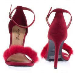 Truelove39M By Anne Michelle Fluffy Faux Feathery Fur High Heel Sandal New