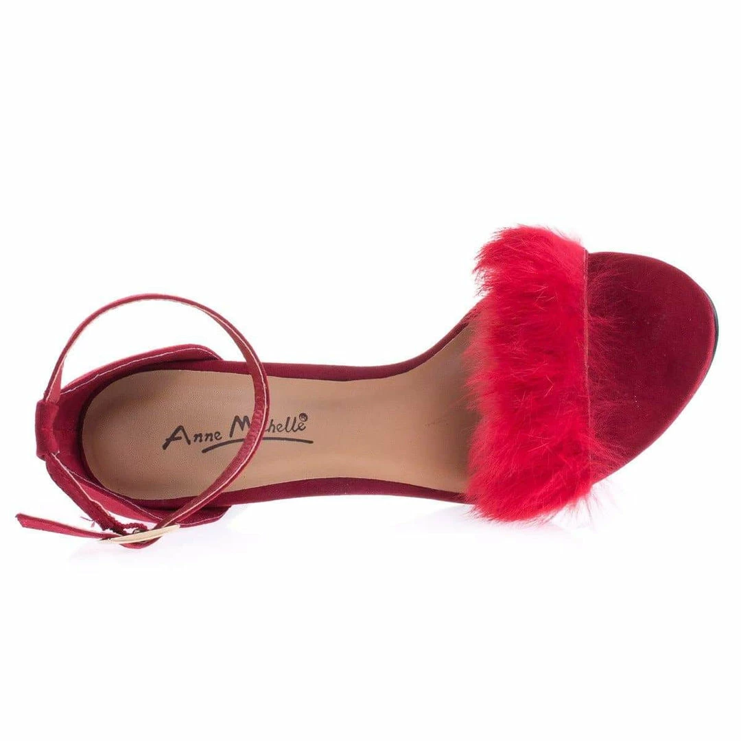 Truelove39M By Anne Michelle Fluffy Faux Feathery Fur High Heel Sandal New