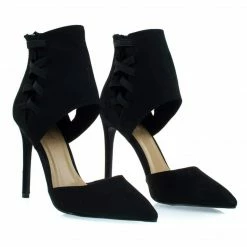 Anne Michelle New Worship37s Pointy Toe Pump W Ankle Height Cuff W Elastic Strap D'Orsay Cut