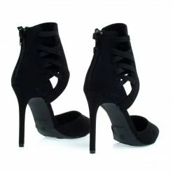 Anne Michelle New Worship37s Pointy Toe Pump W Ankle Height Cuff W Elastic Strap D'Orsay Cut