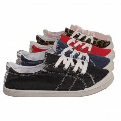 Aquapillar Comfort01 Vintage Flexible Rubber Sneaker - Women Canvas Comfort Bendable Shoes New