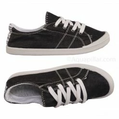 Aquapillar Comfort01 Vintage Flexible Rubber Sneaker - Women Canvas Comfort Bendable Shoes New